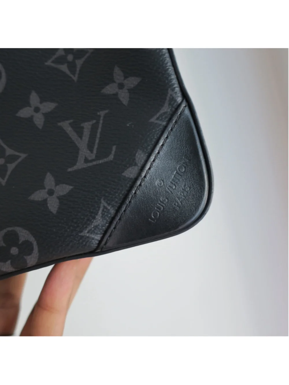LOUIS VUITTON Monogram Eclipse Trio Large Pochette Only